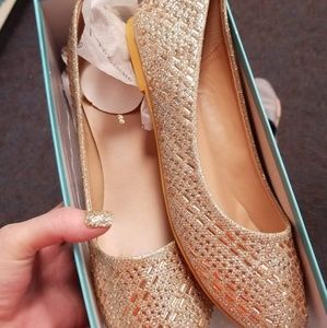 Gold bling flats